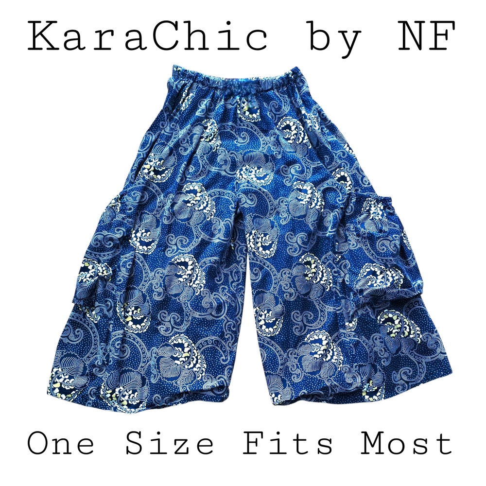 KaraChic by NF Blue Patterned Pants